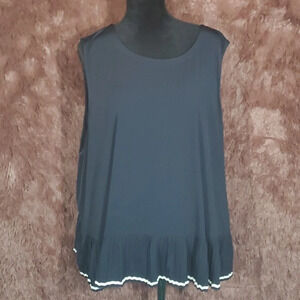 The Limited Sleeveless Pleated Trim Blouse